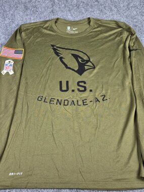 Nike Shirt Mens M Arizona Cardinals Salute to Service Tee Flag Patch Dri Fit gym